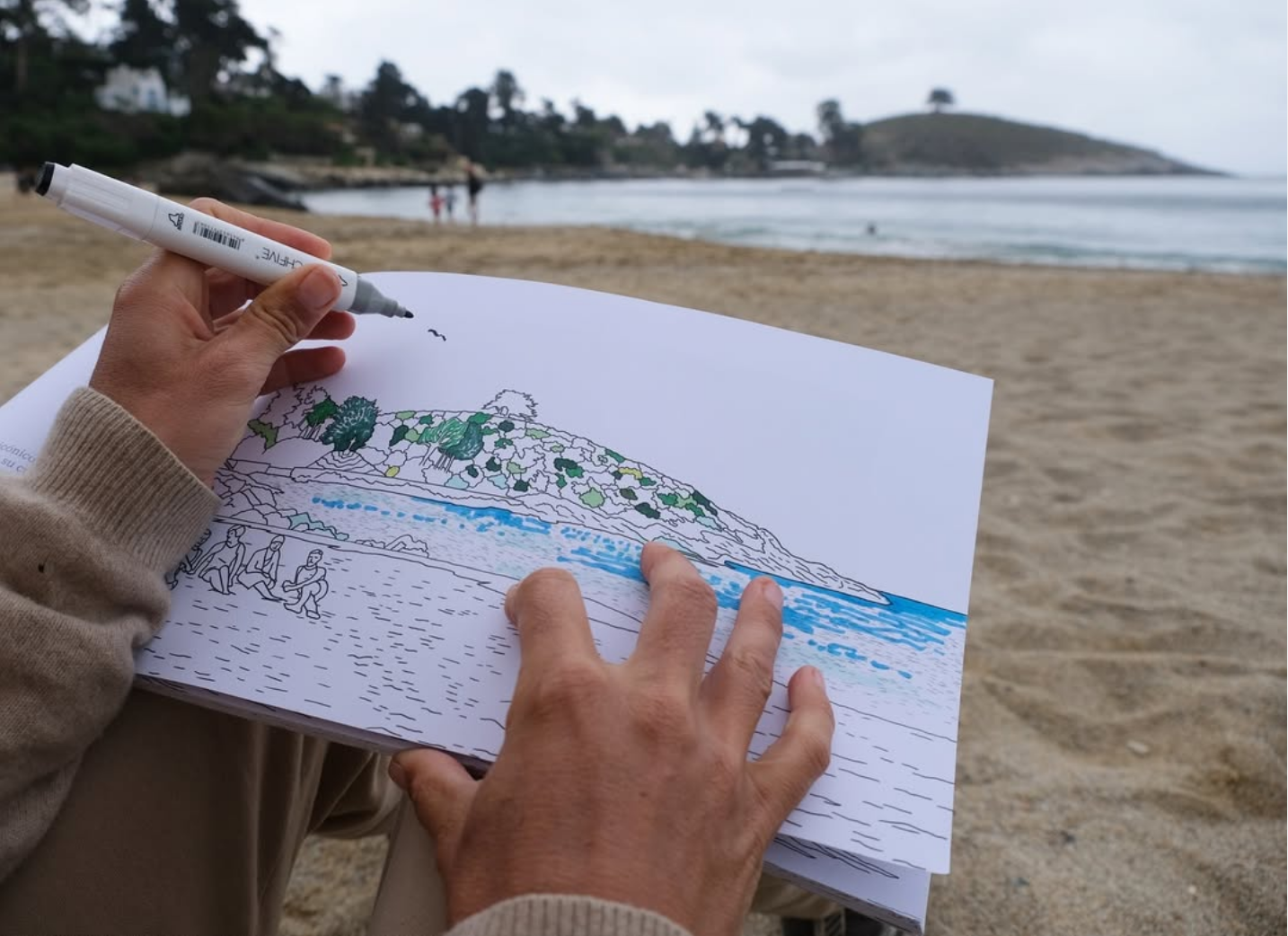 cerro la cruz, zapallar, libro colorear