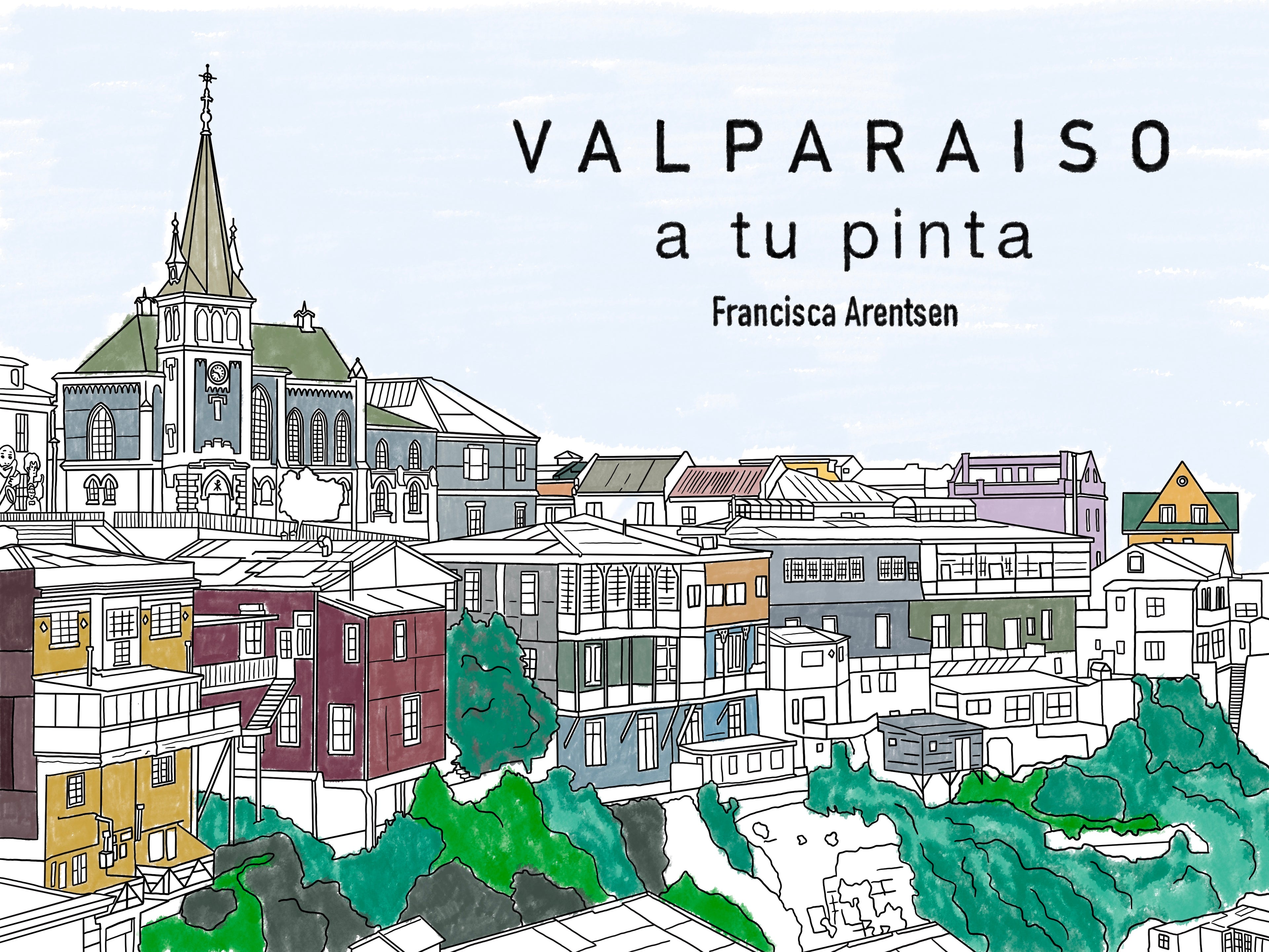 Valparaiso, puerto, libro colorear