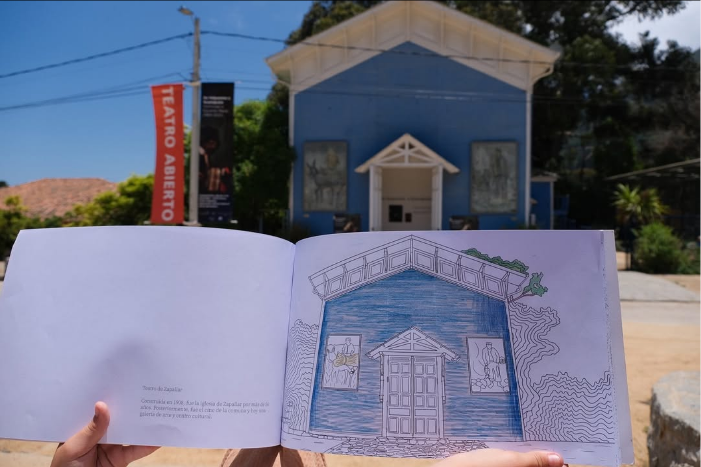 Zapallar, teatro, libro colorear